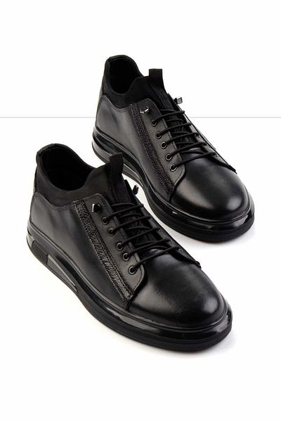 Bambi Black Leather Men's Casual Shoes E01401081943