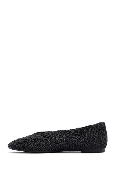 Derimod Women's Black Glitter Summer Ballerina Shoes 25Sfe45196F