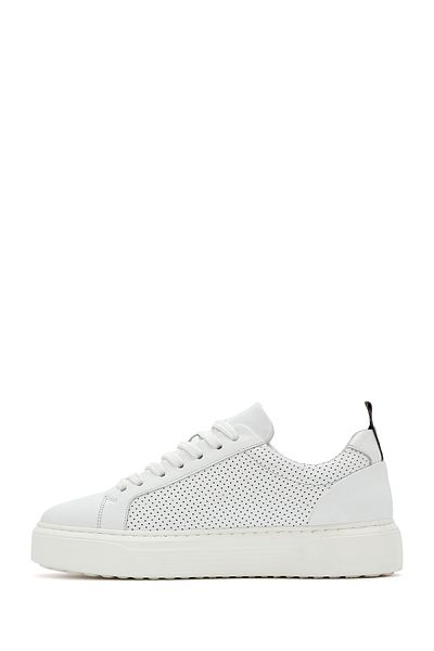Derimod Men's White Lace-Up Leather Sneaker 25Sfd 640414