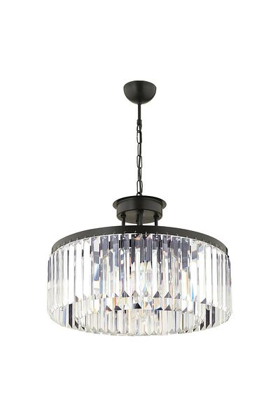 Apliqa Lustra Cristal HubRom, KANVAS 3450-08-BL 45x70 cm 8xE14-40W Negru