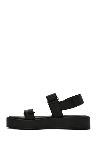 Derimod Women's Black Thick Soled Sandals 25Sfe481318
