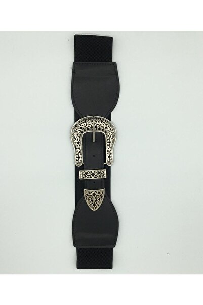 ASLIHAN KEMER Nikel Tokalı Kadın Lastikli Kemer