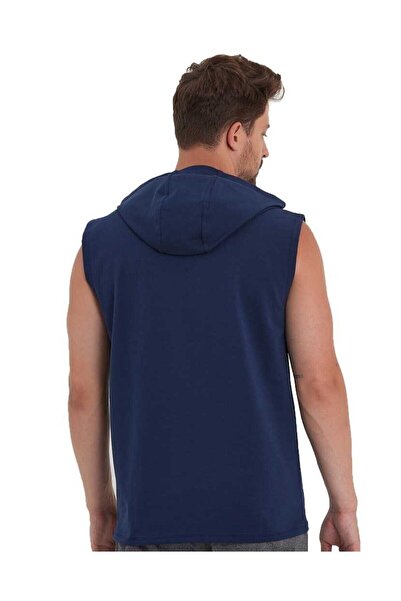 Adams Мъжки суичър без ръкави тип кенгуру с качулка и джоб