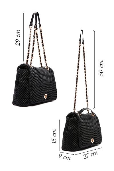 Derimod Women's Black Long Strap Printed Shoulder Bag 25Sbd 272226
