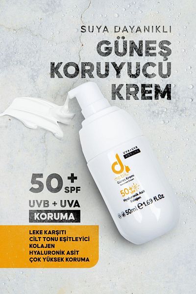 Debil 50 SPF - UV High Protection Facial Sunscreen for All Skin Types (Collagen and Hyaluronic Acid)