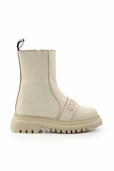 Harley Davidson Beige Leather Women's Boots & Bootie HD0777054903