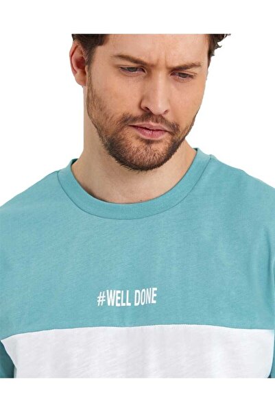 Adams Ανδρικό μπλουζάκι με στάμπα με κανονική εφαρμογή με λαιμόκοψη