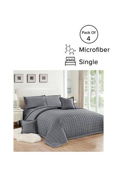 Moon 4-Piece Compressed Comforter Set Single Size Microfiber Grey 220x240cm