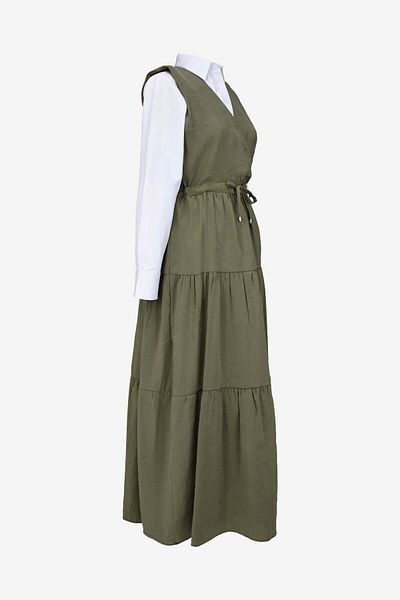 birizmoda Φόρεμα με χοντρό λουράκι Long Modal - Χακί