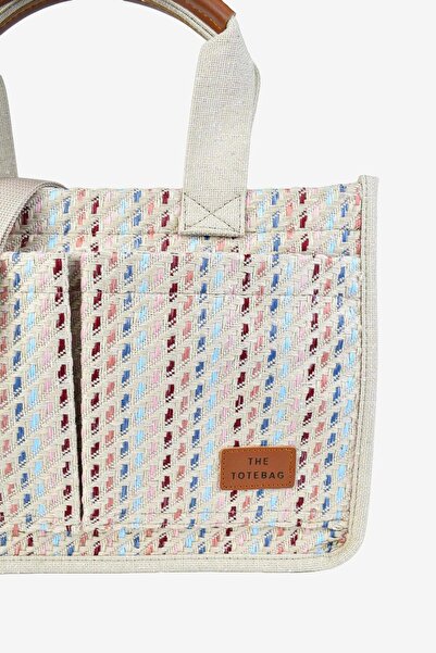 birizmoda حقيبة يد وكتف نسائية من القماش متعددة الأقسام للاستخدام اليومي - متعددة الألوان