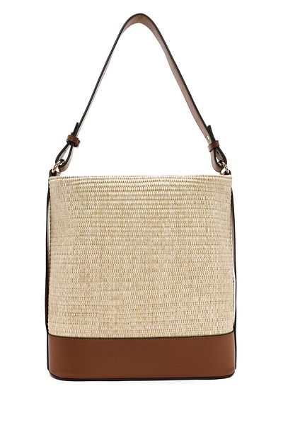 Derimod Women's Beige Straw Tote Bag Shoulder Bag 25Sbd2723M7
