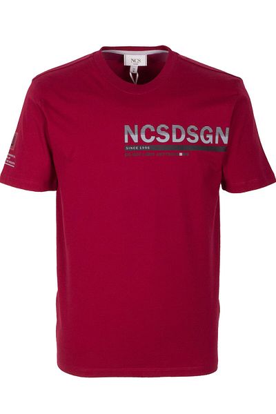 NCS Men's T-Shirt Crew Neck Burgundy Slim Fit Printed T-Shirt Jeans 1296
