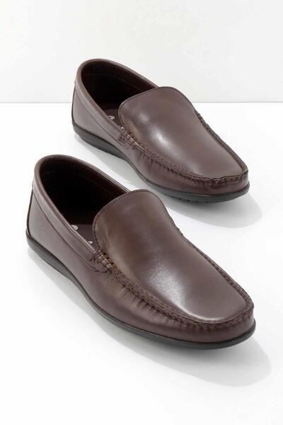 Bambi Smeđe kožne muške mokasine E01728360203