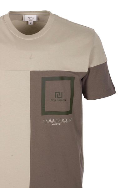 NCS Men's Crew Neck Beige Slim Fit 100% Cotton T-Shirt Jeans 1301