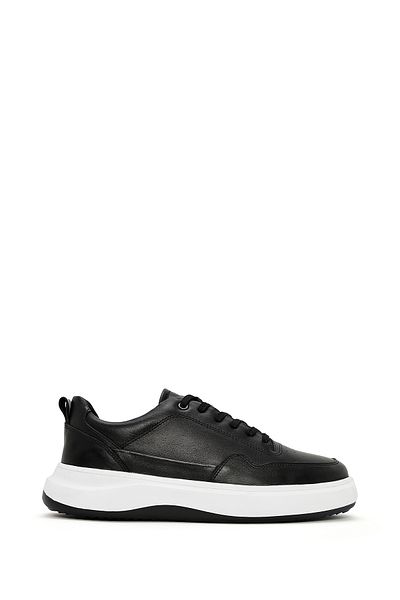 Derimod Men's Black Lace-Up Leather Sneaker 25Sfd 660618