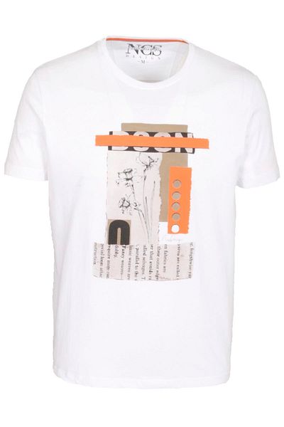 NCS Men's T-Shirt Crew Neck White 100% Cotton Slim Fit Printed T-Shirt Jeans 1228