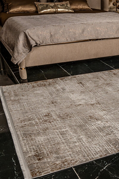 KREASYON HALI Kadifem KD009 Bej Yumuşak Dokulu Salon Mutfak Koridor Oturma Od...