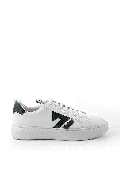 Bambi Λευκό Πράσινο Δερμάτινο Ανδρικό Sneaker E01901521303