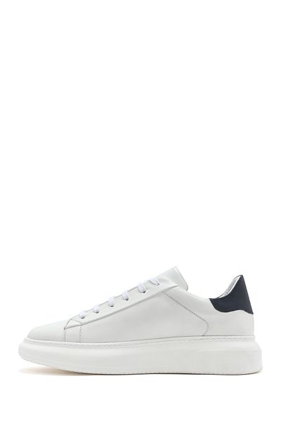 Derimod Men's White Lace-Up Thick Sole Leather Sneaker 25Sfd 740518