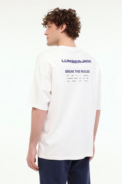 lumberjack Ml Franco 11Ff10 5Fx Ecru Men's Short Sleeve T-Shirt