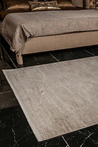 KREASYON HALI Kadifem KD001 Krem Yumuşak Dokulu Salon Mutfak Koridor Oturma O...