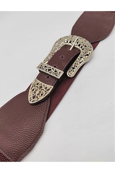 ASLIHAN KEMER حزام مطاطي نسائي بإبزيم من النيكل