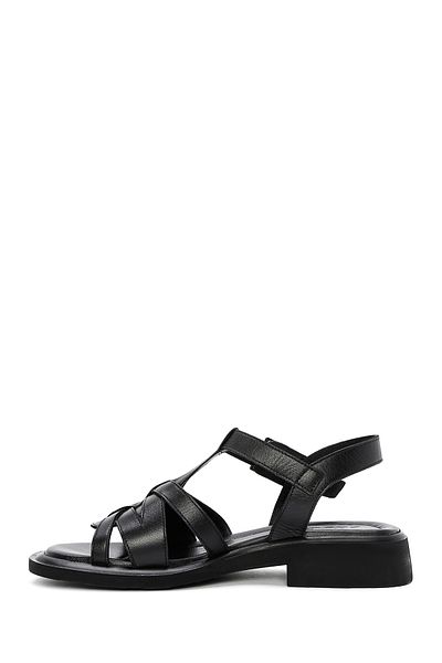 Derimod Women's Black Ankle Buckle Genuine Leather Sandals 25Sfd362518