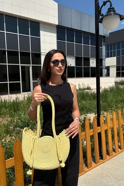 MaVaux Стилна и елегантна чанта за през рамо с подплата от ракита, плажна и ежедневна изработка