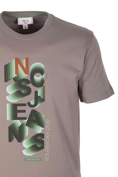 NCS Men's T-Shirt Crew Neck Khaki Slim Fit 100% Cotton T-Shirt Jeans 1308