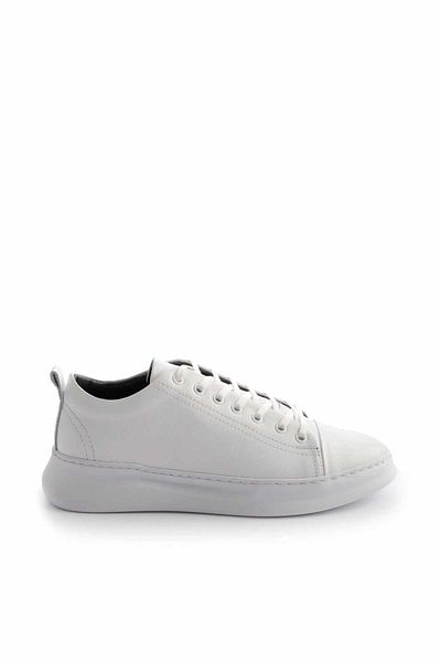 Bambi Λευκό Γνήσιο Δερμάτινο Ανδρικό Sneaker E01759021603