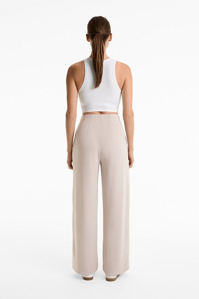 Oysho Straight-leg trousers with modal and crease