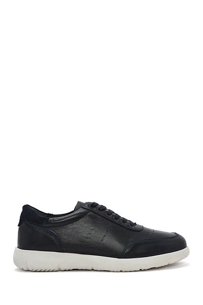 Derimod Men's Navy Blue Lace-Up Leather Casual Sneaker 25Sfd680518