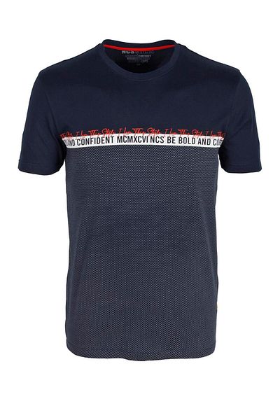 NCS Men's T-Shirt Crew Neck Navy Blue 100% Cotton Slim Fit Printed T-Shirt Jeans 1932