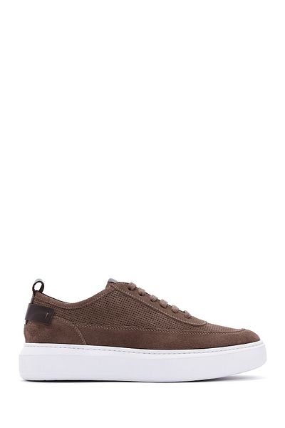 Derimod Men's Mink Lace-Up Thick Soled Suede Leather Sneaker 25Sfd 740310