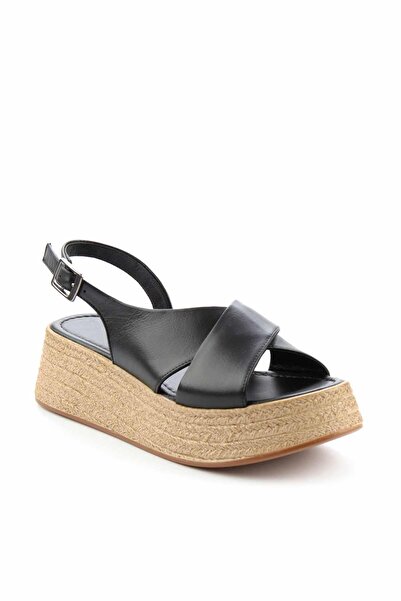 Bambi Black Leather Women's Sandals K05290032003