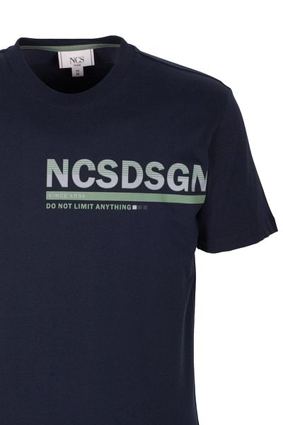 NCS Men's T-Shirt Crew Neck Navy Blue Slim Fit Printed T-Shirt Jeans 1296
