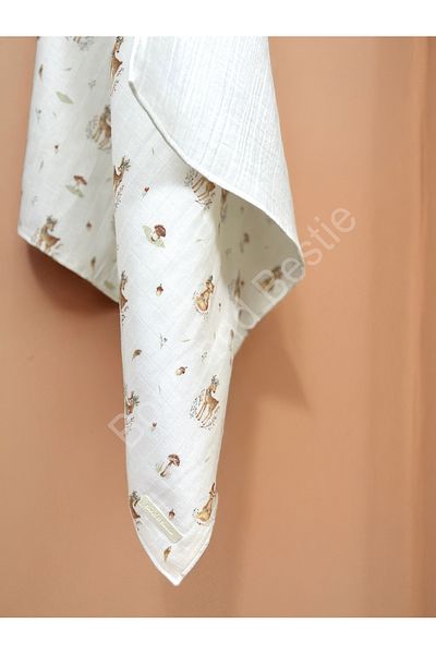Bond Bestie Multi-Purpose Gazelle Patterned Muslin Baby Cover & Blanket 100% Cotton Oeko-Teks Certified 75X75 cm