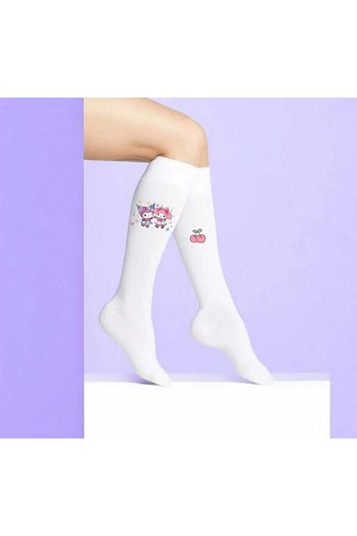 LİASSHOES Sweet Kuro-mik Printed Thin Socks for Girls