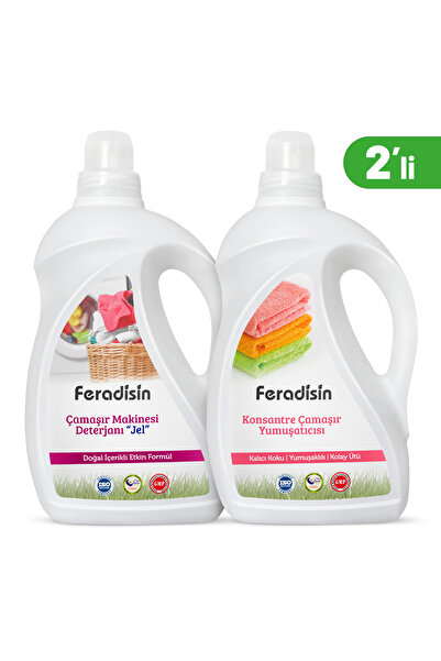 Feradisin Çamaşır Makinesi Jel Deterjanı 2000 Ml+ Yumuşatıcı 2000 Ml Helal Sertifikalı