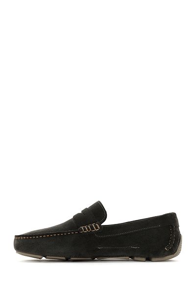 Derimod Bărbați din piele de căprioară kaki din piele naturală pantofi penny loafer pantofi casual zilnic 25sfd630310