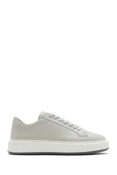 Derimod Men's White Thick Sole Lace-Up Leather Sneaker 25Sfd 630718