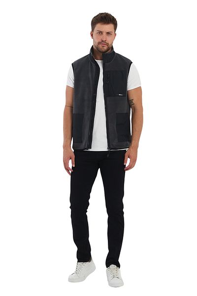 Adams Vestă Erek fără mâneci din lână bicoloră - 3 buzunare Comfort Fit