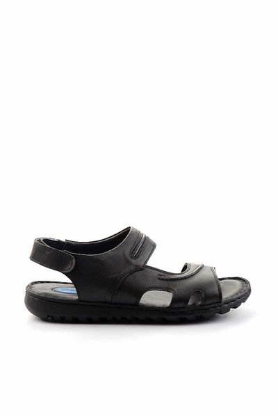 Bambi Black Genuine Leather Men's Sandals E05437181303