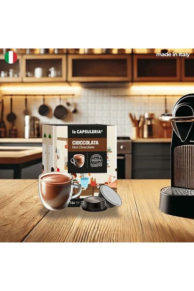 La Capsuleria Ciocolată caldă, 16 capsule compatibile Lavazza®* a Modo Mio®*, La Capsuleria