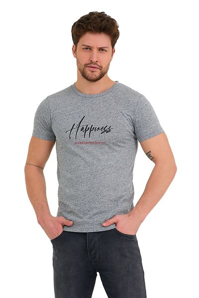 Adams Tricou slimfit cu mânecă scurtă cu imprimeu Grimelange Happiness