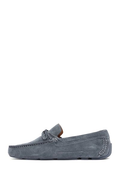 Derimod Men's Navy Blue Suede Leather Genuine Leather Penny Loafer Shoes Casual Daily Shoes 25Sfd630410