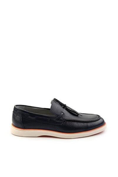 Bambi Lacivert Leather Erkek Loafer Ayakkabı E01054182440