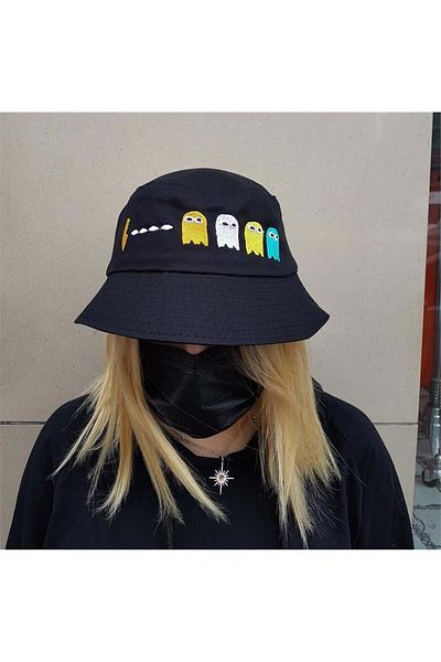 Köstebek Pac - Man Black Bucket Hat
