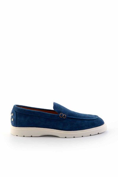 Bambi Blue Leather Men's Casual Shoes E01585722502