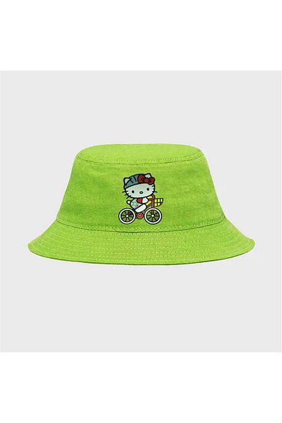 Köstebek Green Hello Kitty Bicycle Bucket Hat